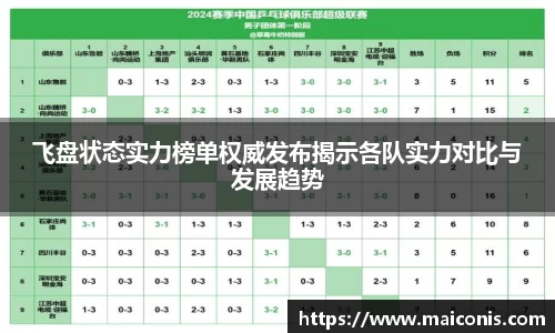 飞盘状态实力榜单权威发布揭示各队实力对比与发展趋势